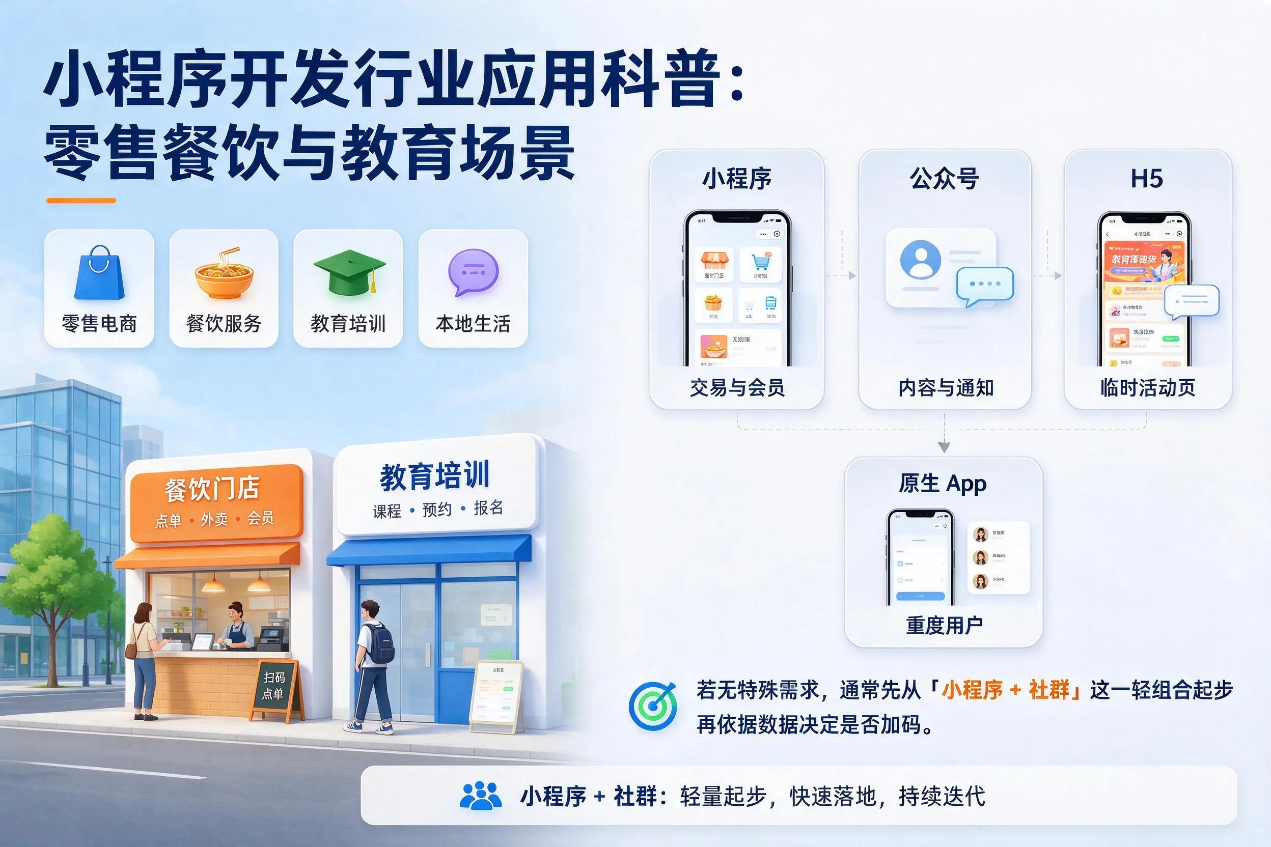 台州小程序开发行业应用科普:零售餐饮与教育场景